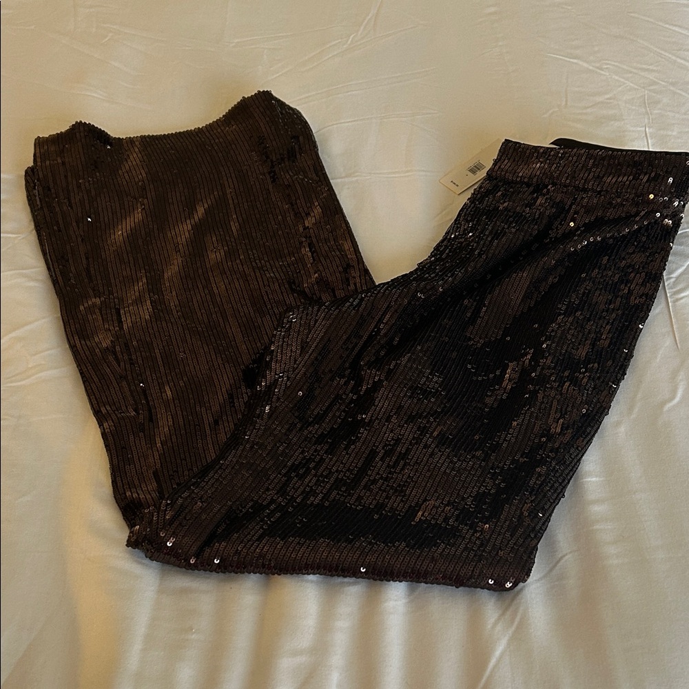 Banana Republic Chocolate Brown Sequin Trousers